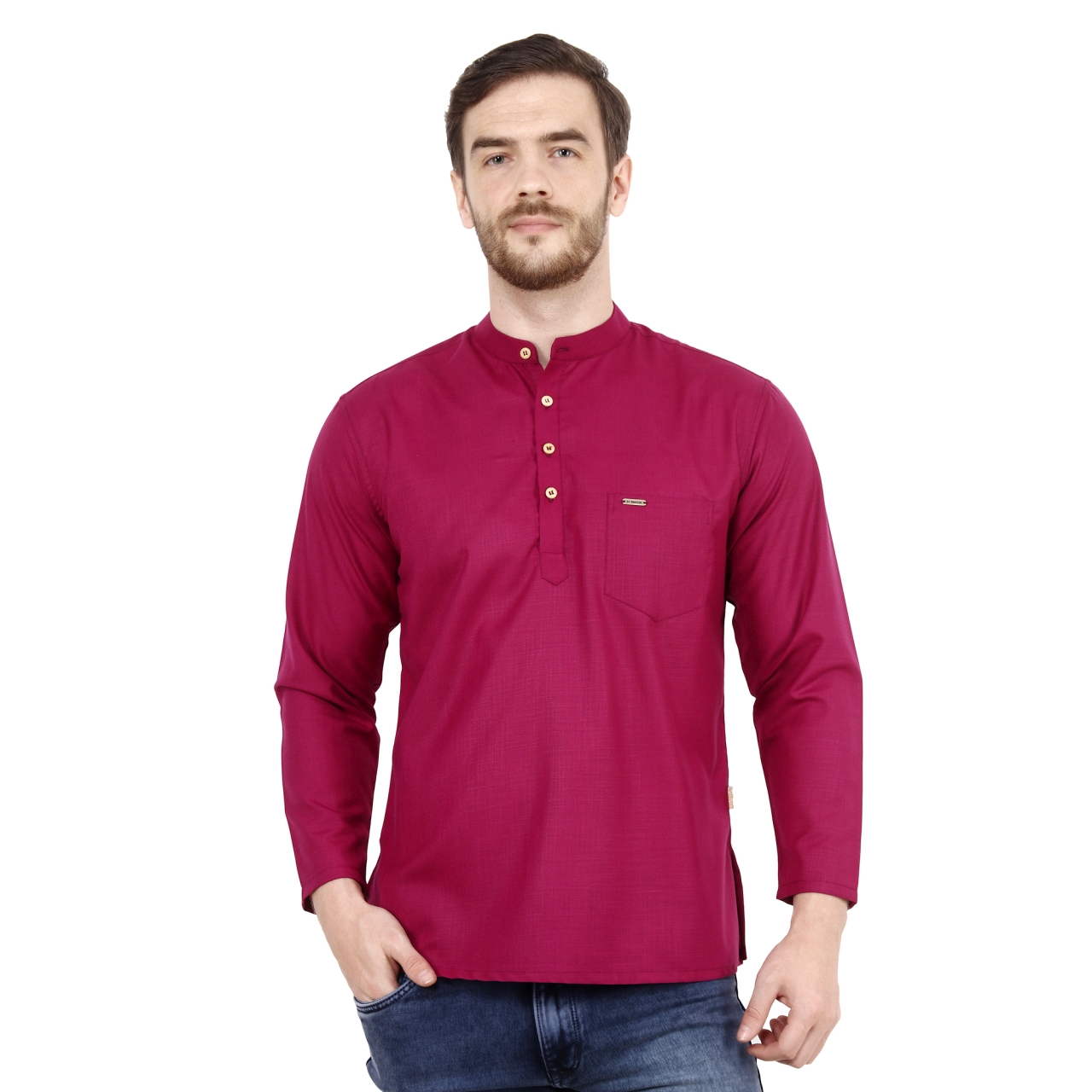 Mens Purple Short Kurta